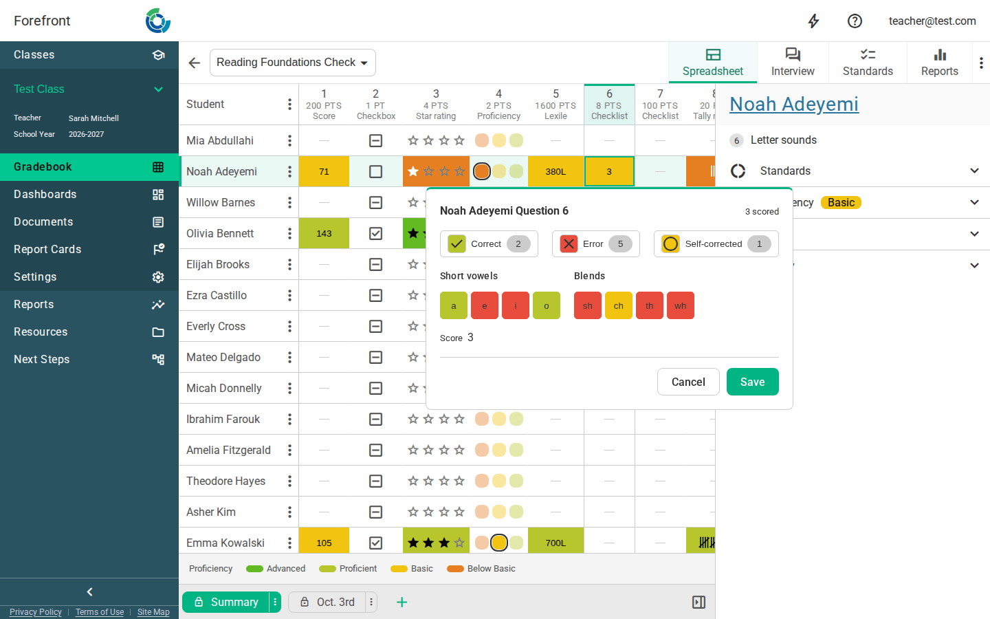 The checklist marking popover open over a spreadsheet cell