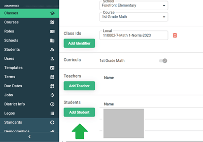 add student manually to a class
