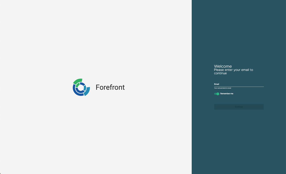 An image of Forefront Education&rsquo;s login page.